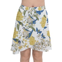 Birds Chiffon Wrap Front Skirt by Sparkle