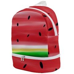 Painted Watermelon Pattern, Fruit Themed Apparel Zip Bottom Backpack by Casemiro