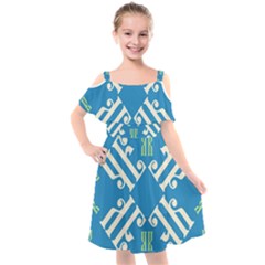 Abstract Pattern Geometric Backgrounds   Kids  Cut Out Shoulders Chiffon Dress by Eskimos