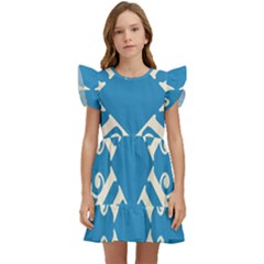 Abstract Pattern Geometric Backgrounds   Kids  Winged Sleeve Dress by Eskimos