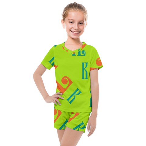 Abstract Pattern Geometric Backgrounds   Kids  Mesh Tee And Shorts Set by Eskimos