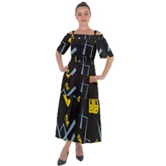 Abstract Pattern Geometric Backgrounds   Shoulder Straps Boho Maxi Dress  by Eskimos