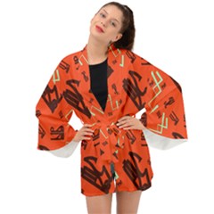 Abstract Pattern Geometric Backgrounds   Long Sleeve Kimono by Eskimos