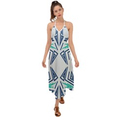 Abstract Pattern Geometric Backgrounds   Halter Tie Back Dress  by Eskimos