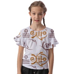 Abstract Pattern Geometric Backgrounds   Kids  Cut Out Flutter Sleeves by Eskimos