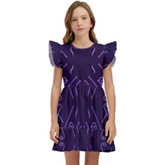 Abstract Pattern Geometric Backgrounds   Kids  Winged Sleeve Dress by Eskimos