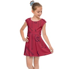 Abstract Pattern Geometric Backgrounds   Kids  Cap Sleeve Dress by Eskimos