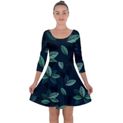 Foliage Quarter Sleeve Skater Dress by HermanTelo