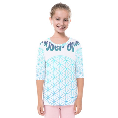 Flower Of Life  Kids  Quarter Sleeve Raglan Tee by tony4urban