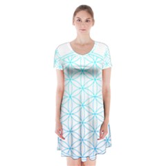 Flower Of Life  Short Sleeve V-neck Flare Dress by tony4urban