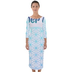 Flower Of Life  Quarter Sleeve Midi Bodycon Dress by tony4urban