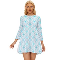 Flower Of Life  Long Sleeve Babydoll Dress by tony4urban