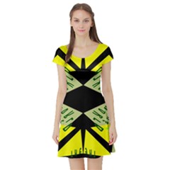 Abstract Pattern Geometric Backgrounds   Short Sleeve Skater Dress by Eskimos