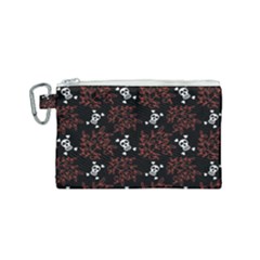 Red Skulls Canvas Cosmetic Bag (small) by Sparkle