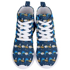 Dolphins Bees Pattern Women s Lightweight High Top Sneakers by Sparkle