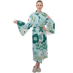 Flower Maxi Velour Kimono by zappwaits