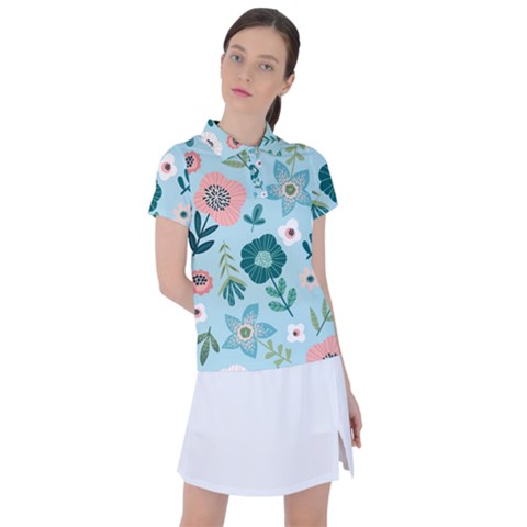 Flower Women s Polo Tee by zappwaits