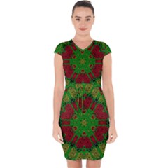 Peacock Lace So Tropical Capsleeve Drawstring Dress  by pepitasart