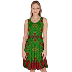 Peacock Lace So Tropical Knee Length Skater Dress With Pockets by pepitasart