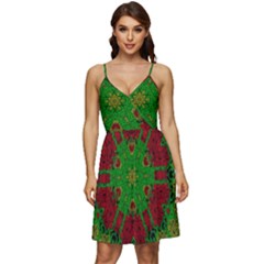 Peacock Lace So Tropical V-neck Pocket Summer Dress  by pepitasart