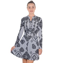 Abstract Pattern Geometric Backgrounds   Long Sleeve Panel Dress by Eskimos