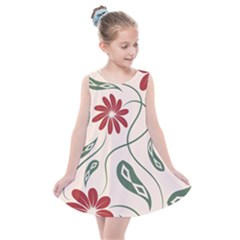  Folk Flowers Floral Art Print Flowers Abstract Art  Kids  Summer Dress by Eskimos