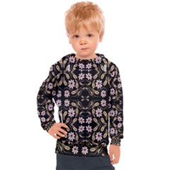 Folk Flowers Print Floral Pattern Ethnic Art Kids  Hooded Pullover by Eskimos