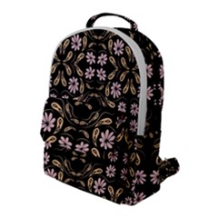 Folk Flowers Print Floral Pattern Ethnic Art Flap Pocket Backpack (large) by Eskimos