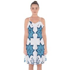 Abstract Pattern Geometric Backgrounds   Ruffle Detail Chiffon Dress by Eskimos