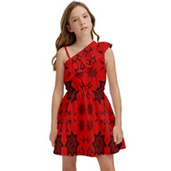 Abstract Pattern Geometric Backgrounds   Kids  One Shoulder Party Dress by Eskimos