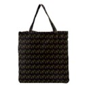 Fern Pattern 2 Black Grocery Tote Bag View2