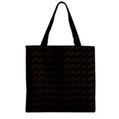 Fern Pattern 2 Black Zipper Grocery Tote Bag by violetheavensky