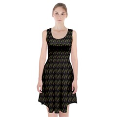 Fern Pattern 2 Black Racerback Midi Dress by violetheavensky