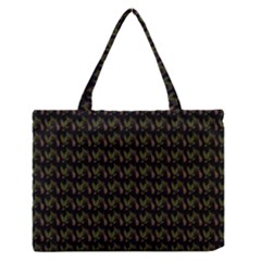 Fern Pattern 2 Black Zipper Medium Tote Bag by violetheavensky