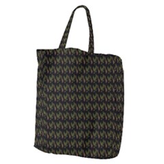 Fern Pattern 2 Black Giant Grocery Tote by violetheavensky