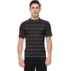 Fern Pattern 2 Black Men s Short Sleeve Rash Guard by violetheavensky