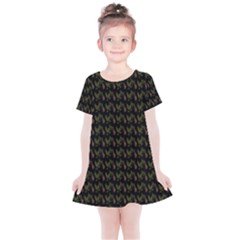 Fern Pattern 2 Black Kids  Simple Cotton Dress by violetheavensky