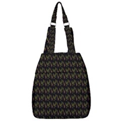 Fern Pattern 2 Black Center Zip Backpack by violetheavensky