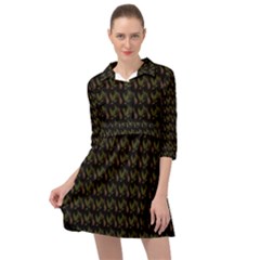 Fern Pattern 2 Black Mini Skater Shirt Dress by violetheavensky