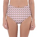 Fern Pattern 2 Pink Reversible High-Waist Bikini Bottoms View3