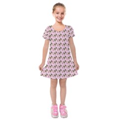 Fern Pattern 2 Pink Kids  Short Sleeve Velvet Dress by violetheavensky