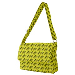 Fern Pattern 2 Yellow Full Print Messenger Bag (m) by violetheavensky