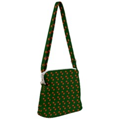 Kawaii Pumpkin Patt Green Zipper Messenger Bag by violetheavensky