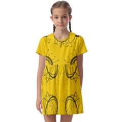 Abstract Pattern Geometric Backgrounds   Kids  Asymmetric Collar Dress by Eskimos