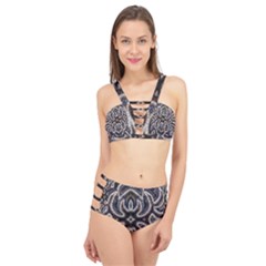 Embroidered Patterns Cage Up Bikini Set by kaleidomarblingart