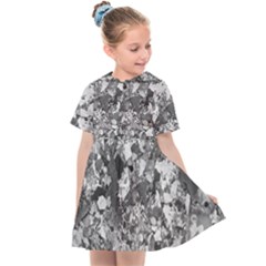 Black And White Debris Texture Print Kids  Sailor Dress by dflcprintsclothing