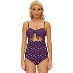 Garden Wall Knot Front One-piece Swimsuit by Sparkle