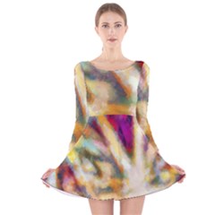 Requiem  Of The Rainbow Stars Long Sleeve Velvet Skater Dress by DimitriosArt