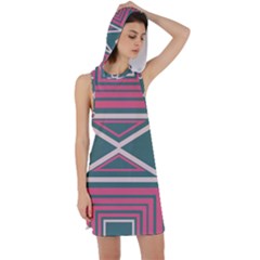 Abstract Pattern Geometric Backgrounds   Racer Back Hoodie Dress by Eskimos