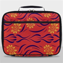 Folk Flowers Print Floral Pattern Ethnic Art Full Print Lunch Bag by Eskimos